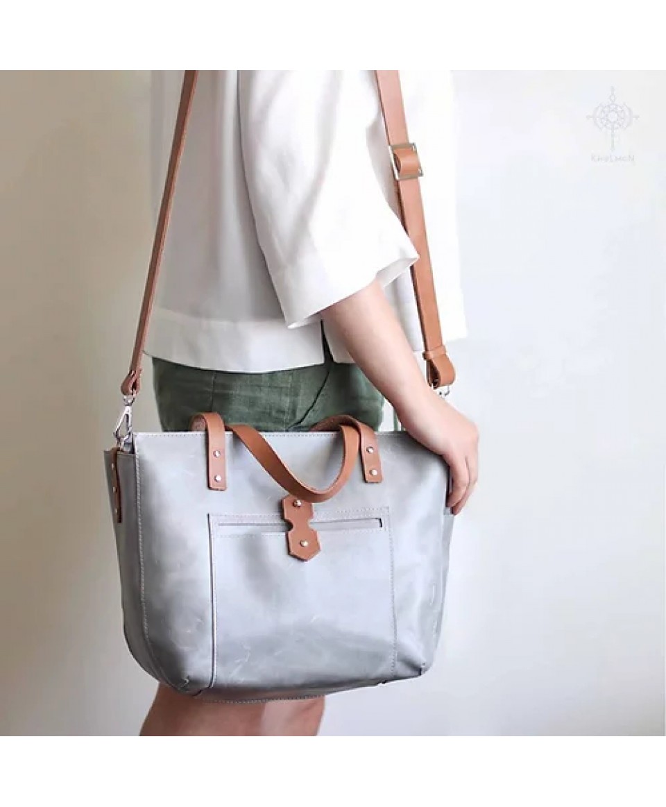 Tiberis M. Gray beige crossbody tote