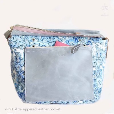 Tiberis M. Gray beige crossbody tote