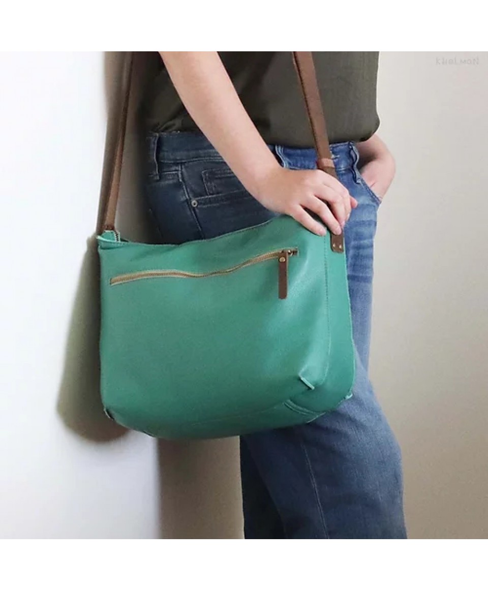 Marley. Malachite green leather crossbody bag