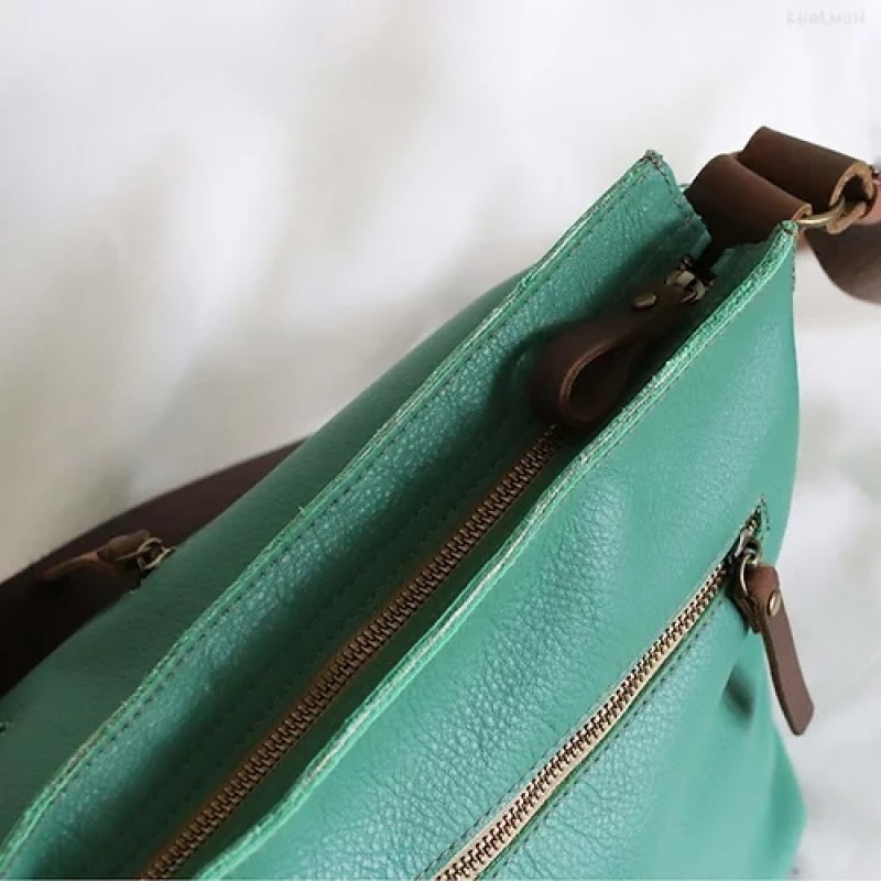 Marley. Malachite green leather crossbody bag