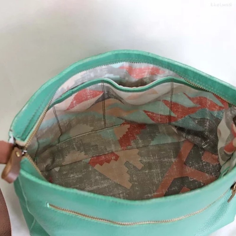 Marley. Malachite green leather crossbody bag