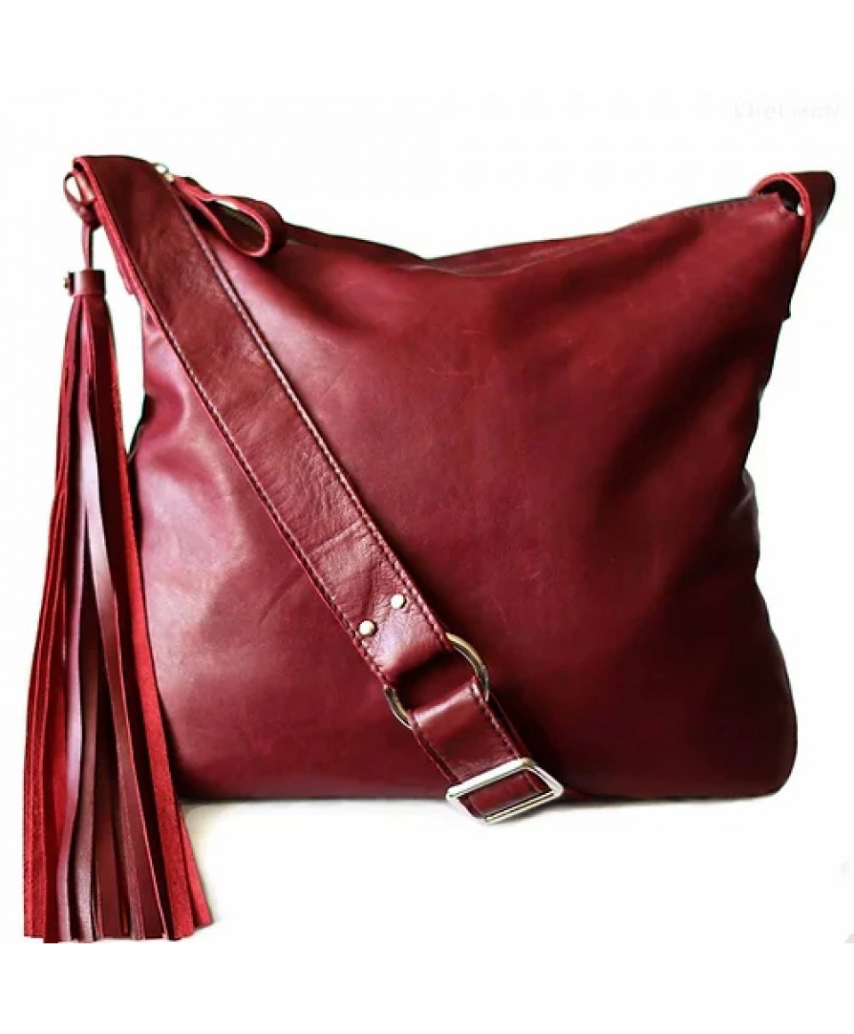 Soho. Wine leather crossbody bag