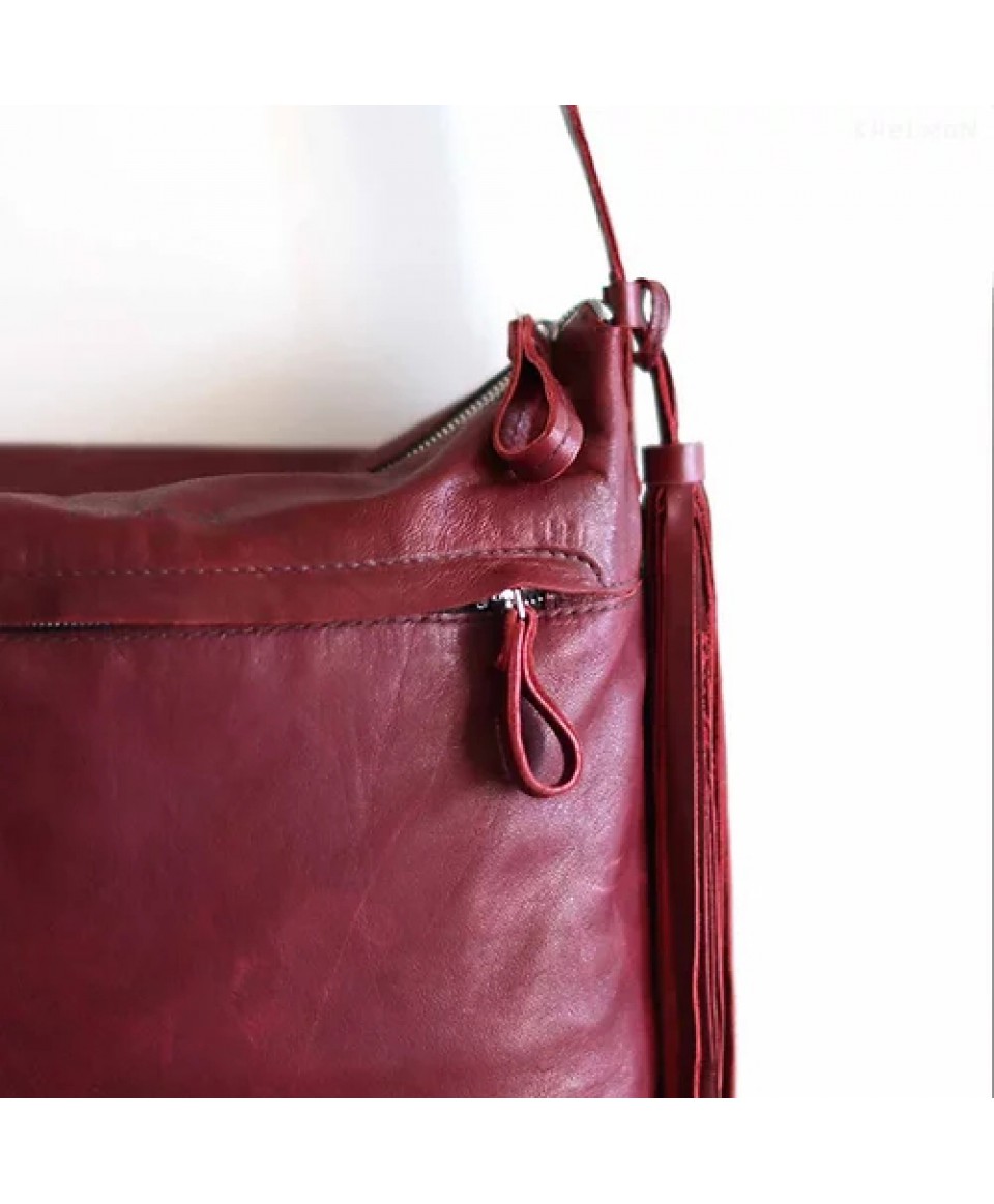 Soho. Wine leather crossbody bag