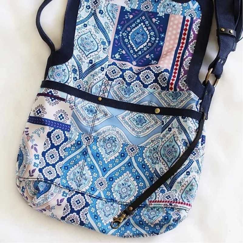 Fargo. Midnight blue suede crossbody bag