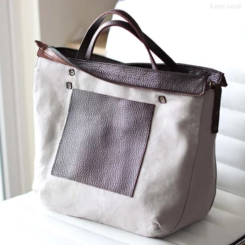 Tiberis. Crossbody Burgundy leather tote