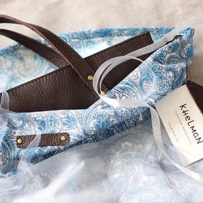 Tiberis. Crossbody Burgundy leather tote