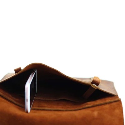 Bowie. Brown nubuck clutch