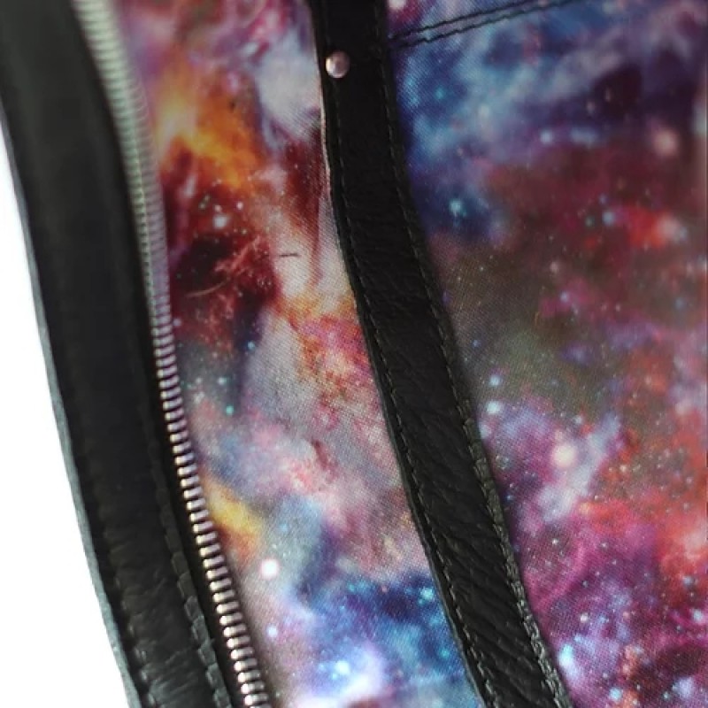 Demilune. Black leather crossbody bag