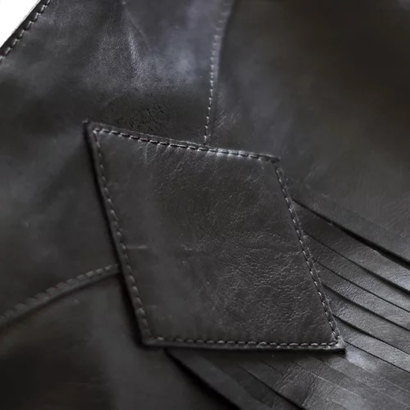 Demilune. Black leather crossbody bag