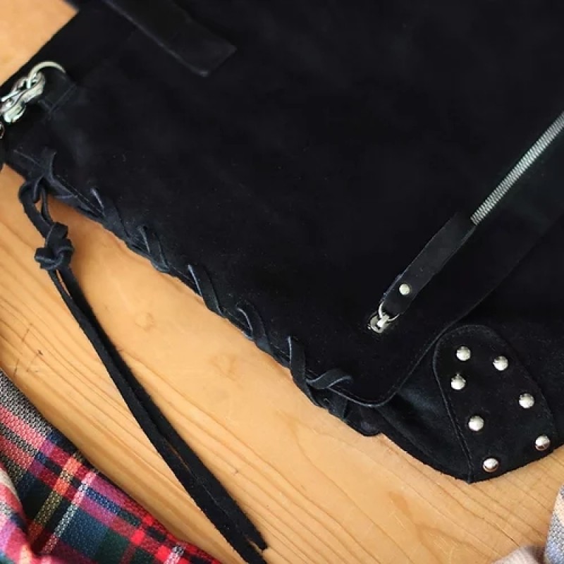 Ilene. Black suede large tote bag