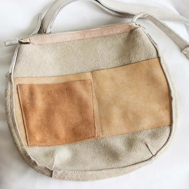 Ivy. Bone white nubuck hobo bag