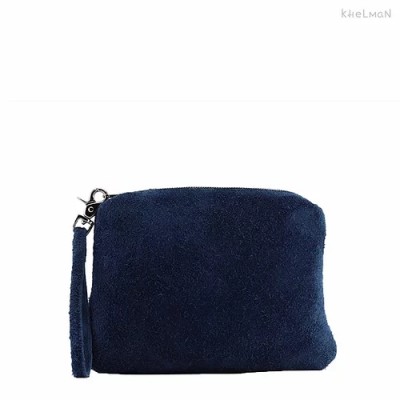 Lotus. Blue suede oversize clutch