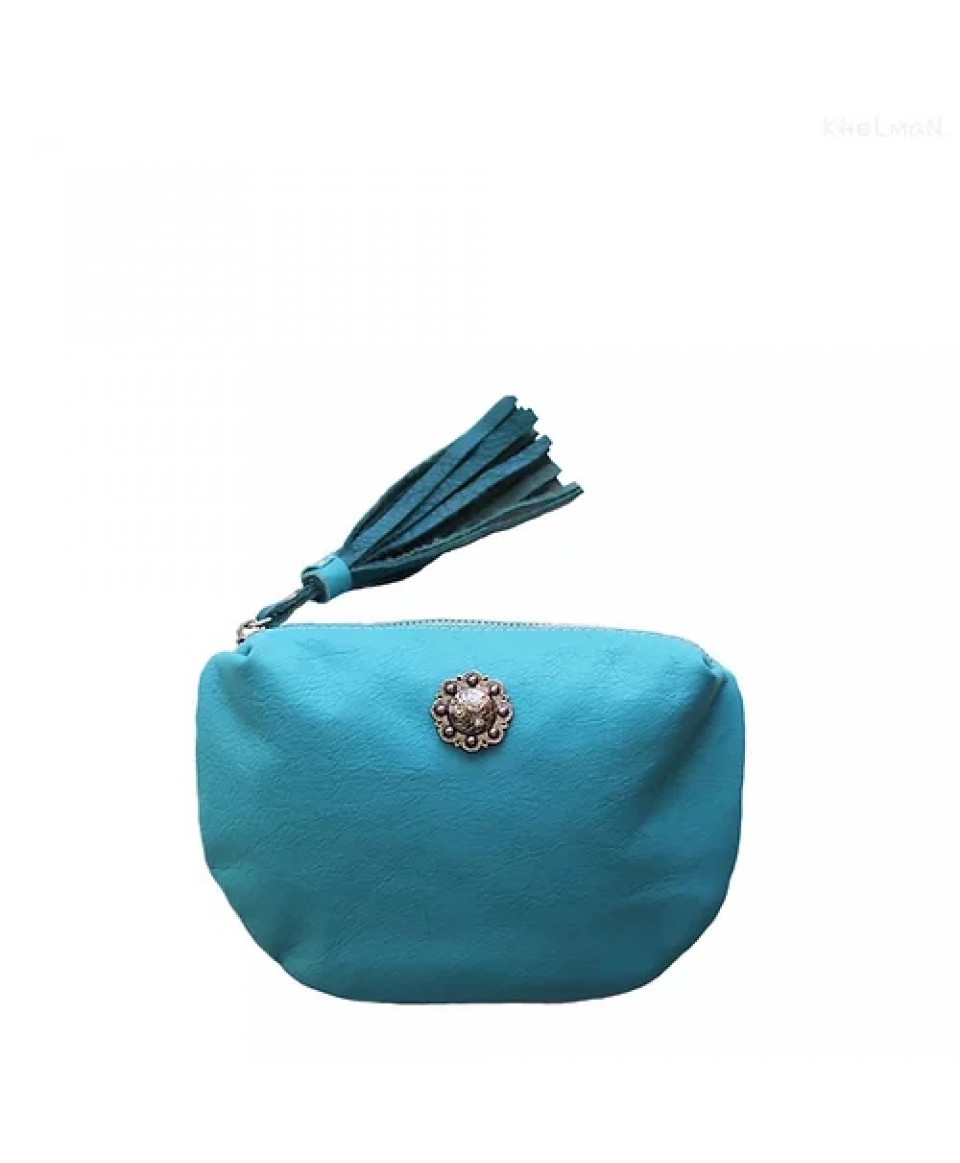 Nola. Turquoise leather purse