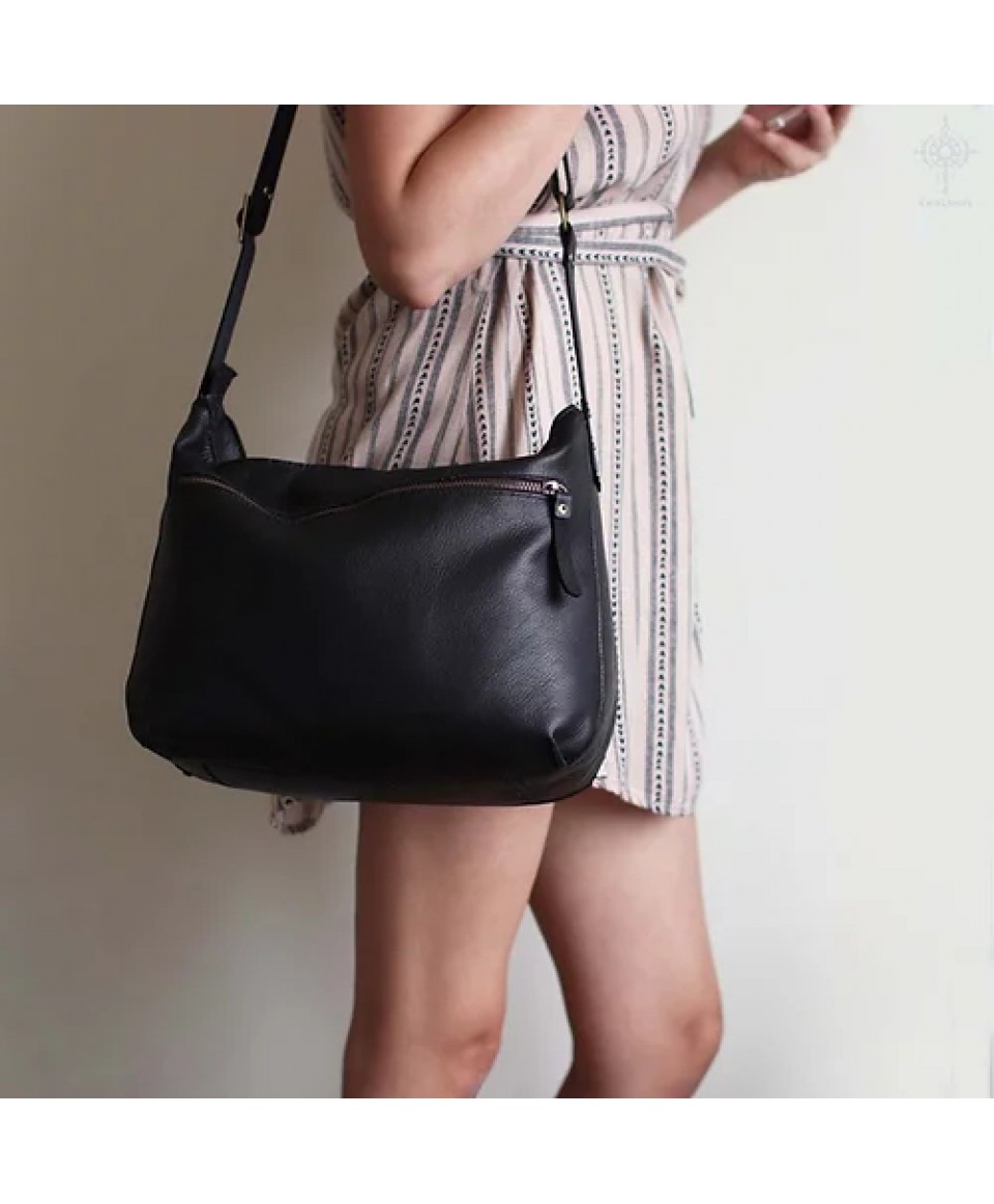 Marley. Black leather crossbody bag