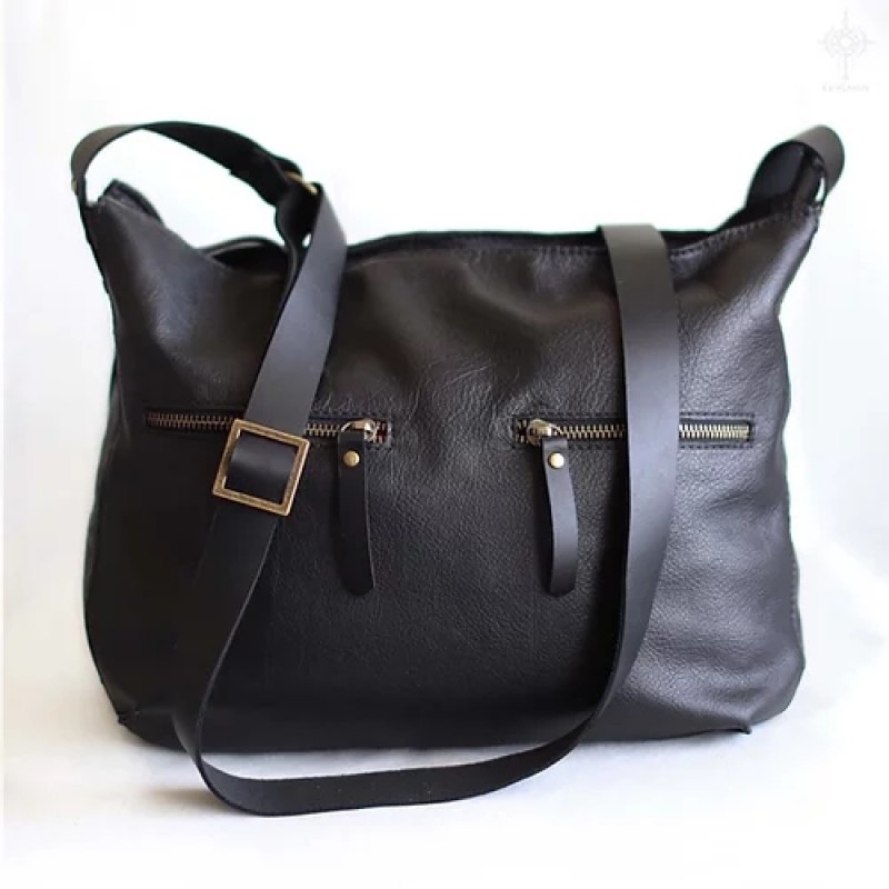 Marley. Black leather crossbody bag