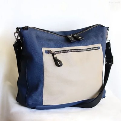 Solaris. Denim Blue leather crossbody bag