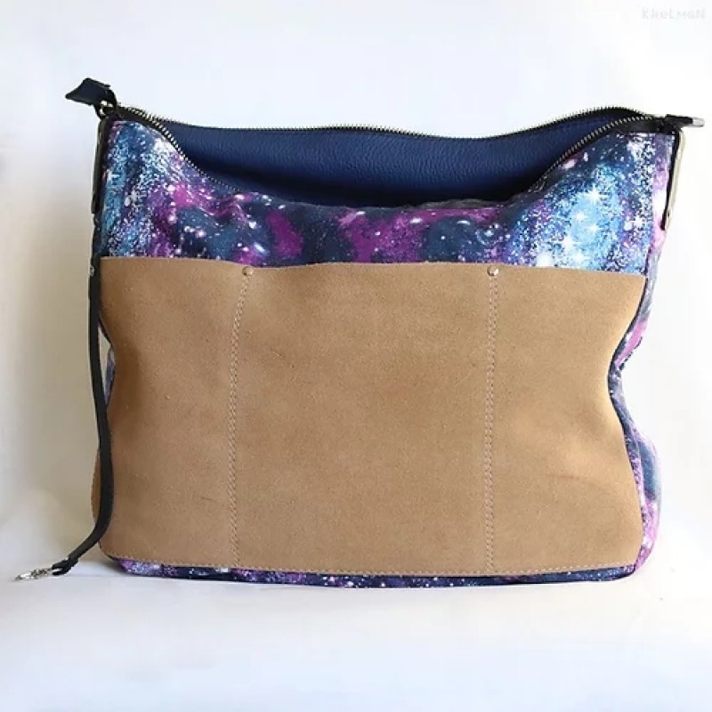 Solaris. Denim Blue leather crossbody bag
