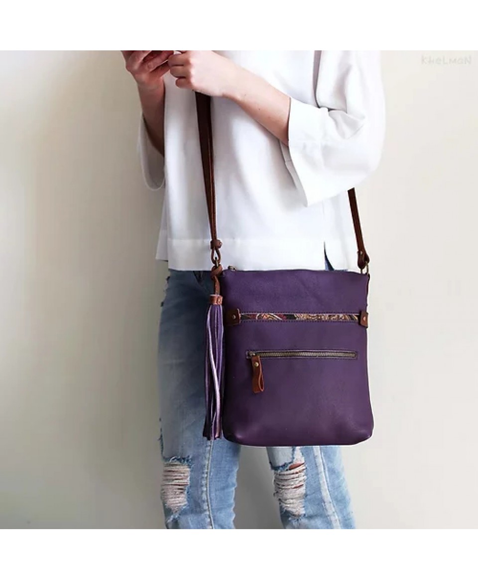 Somerset. Purple leather crossbody bag
