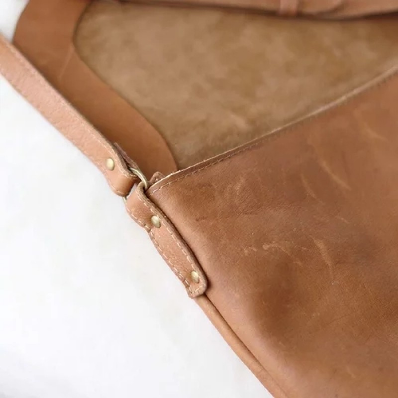 Sophie. Patina Tan leather crossbody bag