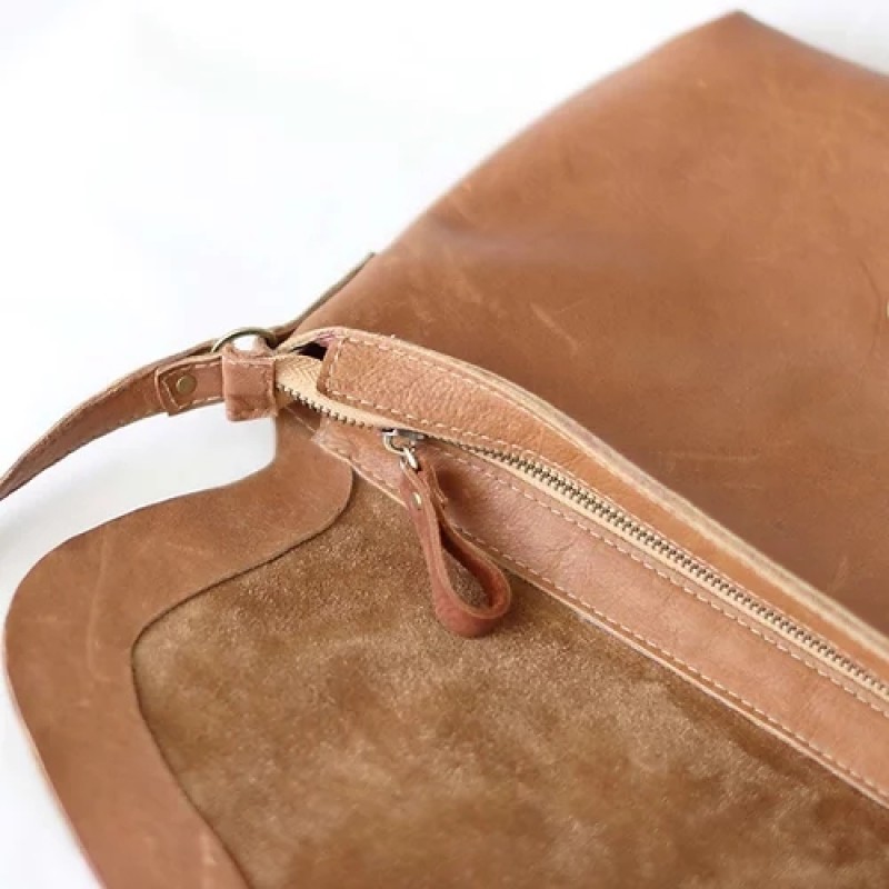 Sophie. Patina Tan leather crossbody bag