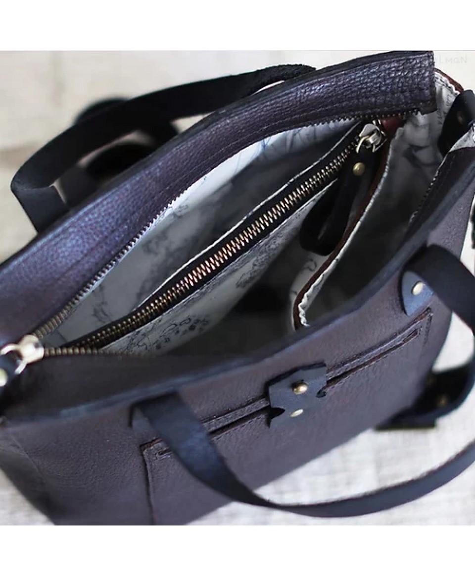 Tiberis. Small rustic brown tote