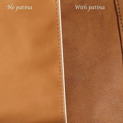 Tiberis 17" Tall tan leather tote bag