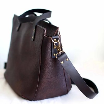 Tiberis M. Rustic brown crossbody leather tote