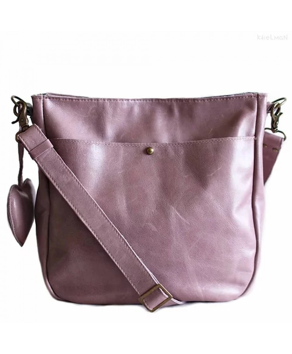 Ulrica. Lavender purple crossbody leather bag