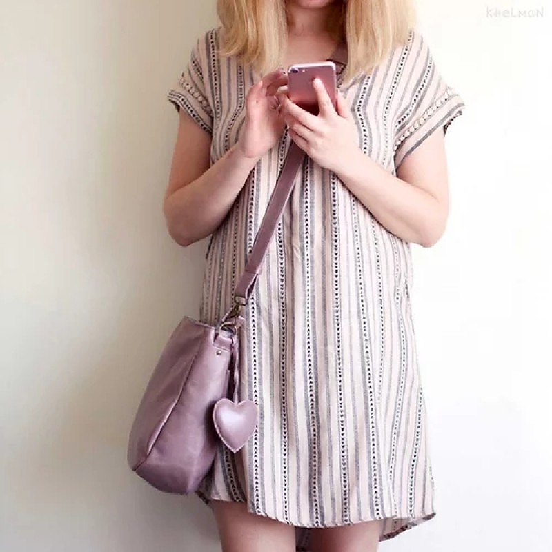 Ulrica. Lavender purple crossbody leather bag