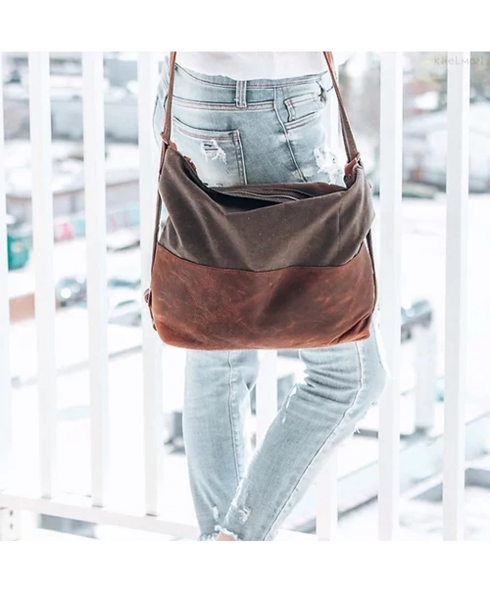 Tusson. Convertible waxed canvas and leather backpack